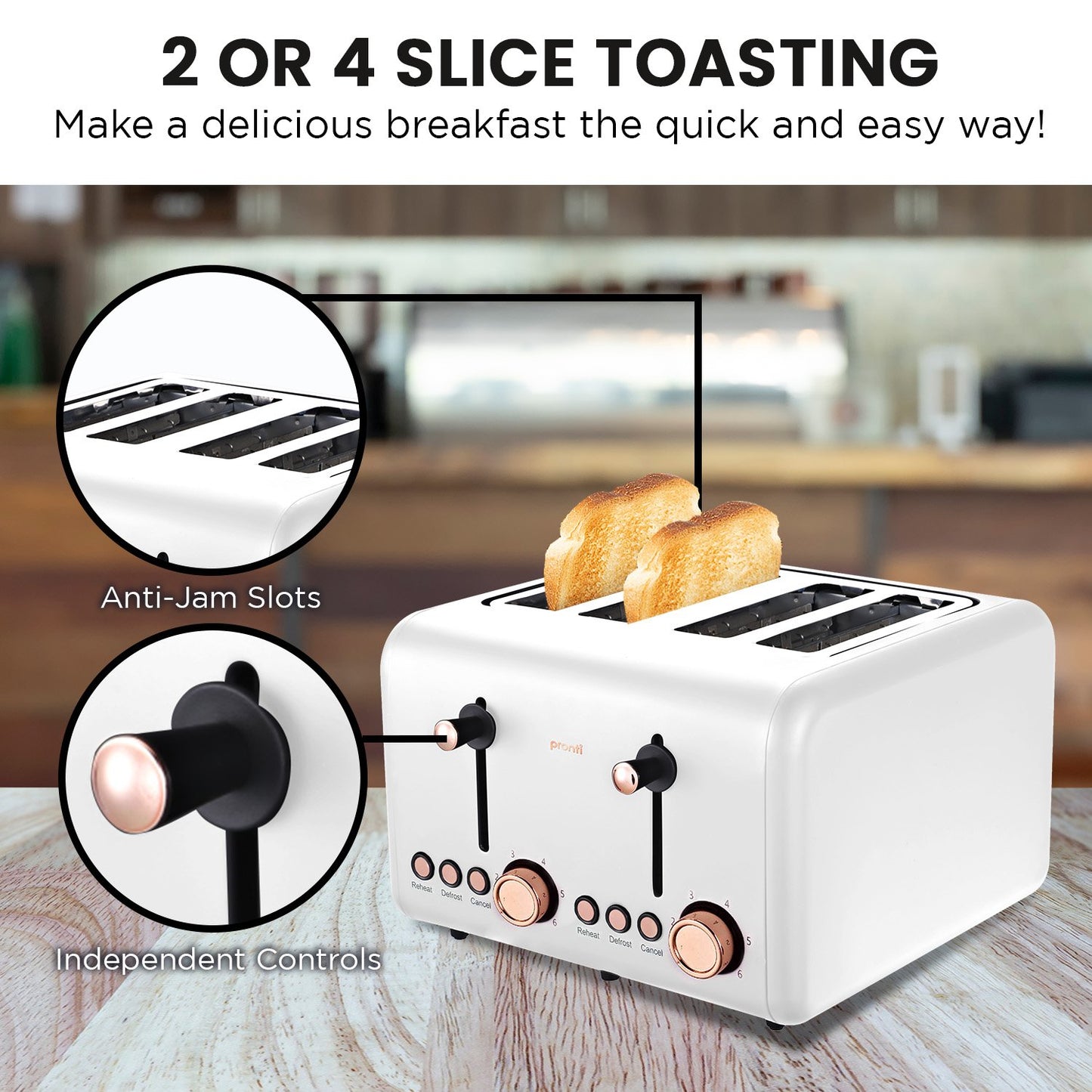 Pronti Toaster & Kettle Bundle - White