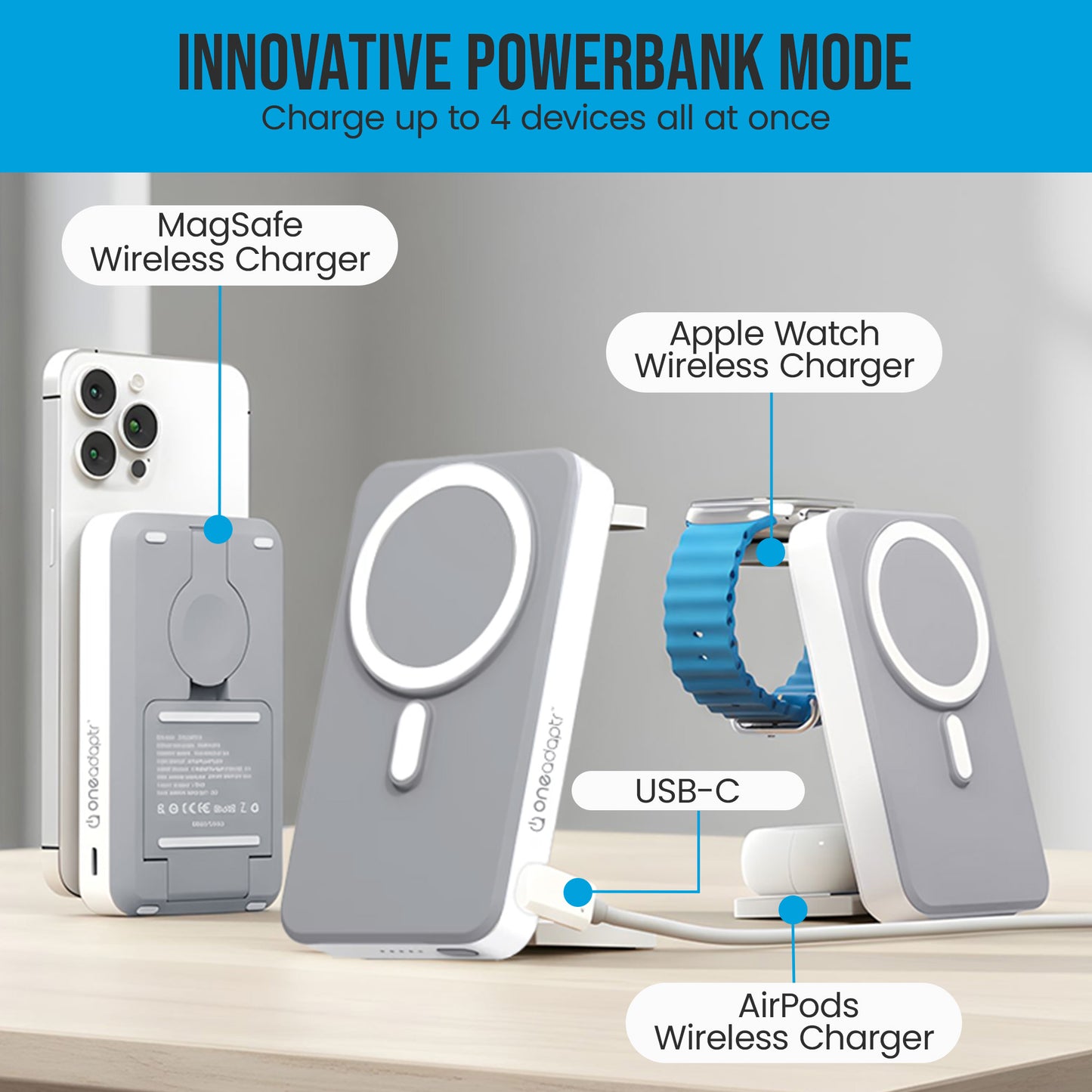 OneAdaptr OneGo 5-in-1 MagSafe Power Bank