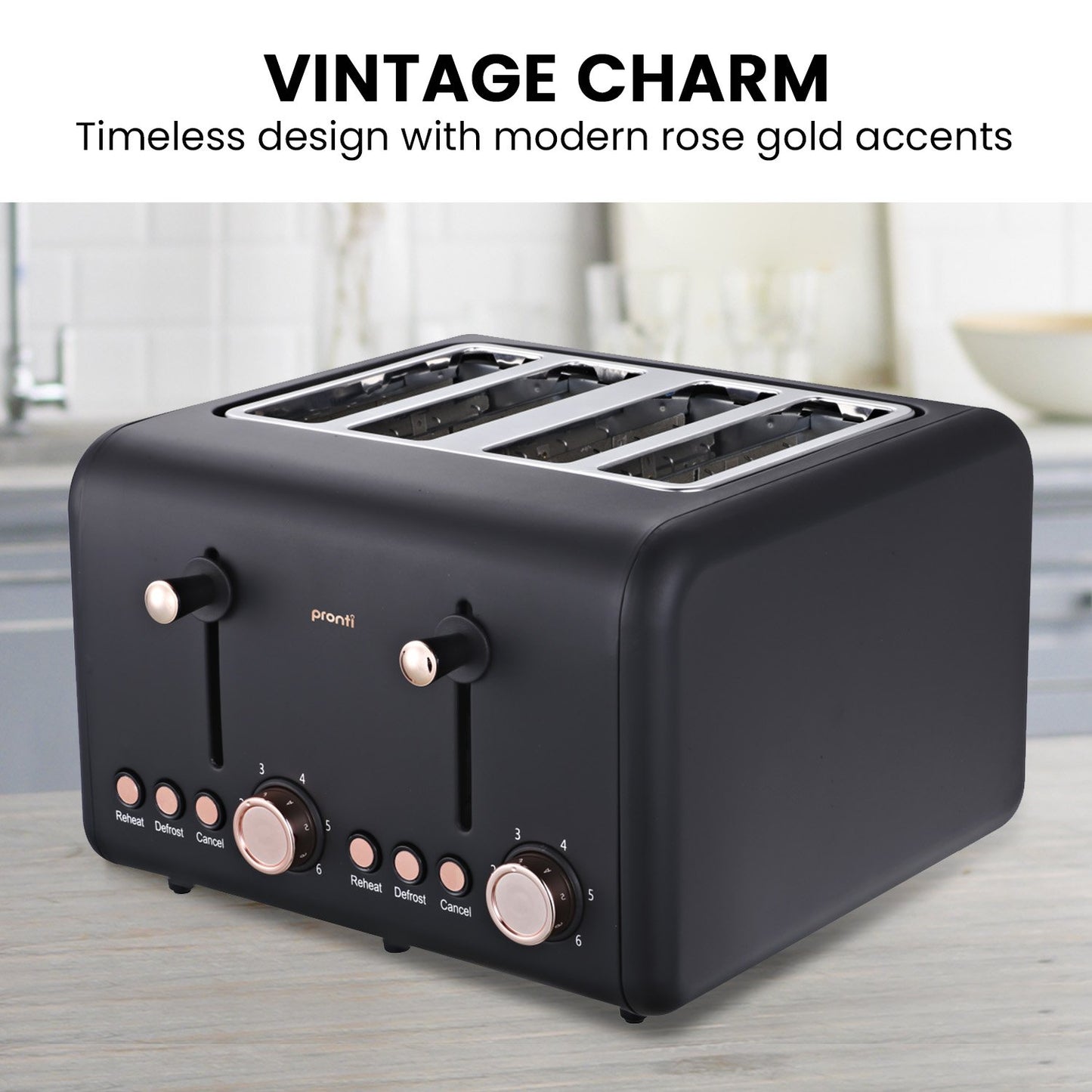 Pronti 4-Slice Toaster - Black