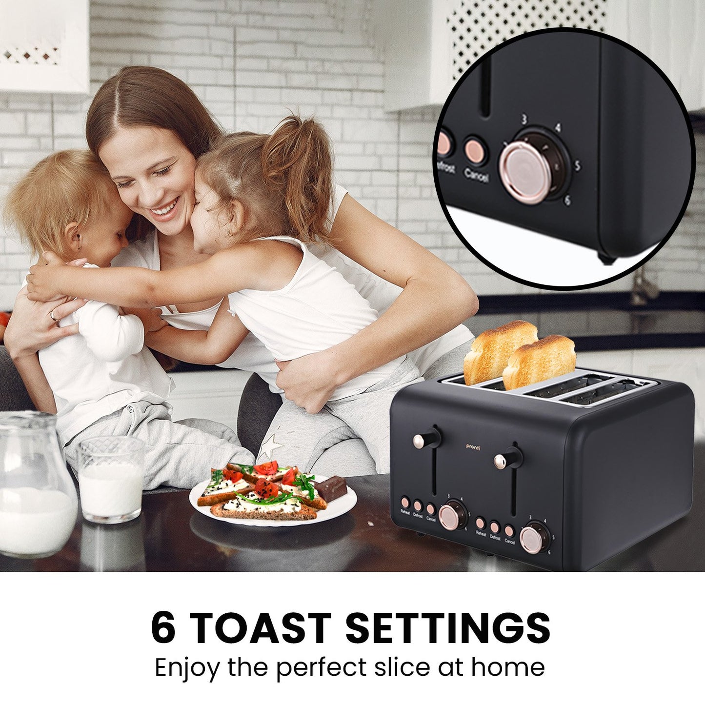Pronti 4-Slice Toaster - Black