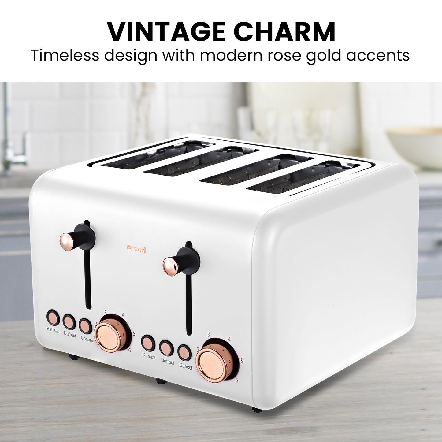 Pronti 4-Slice Toaster - White
