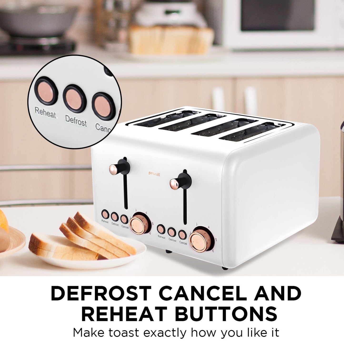 Pronti 4-Slice Toaster - White