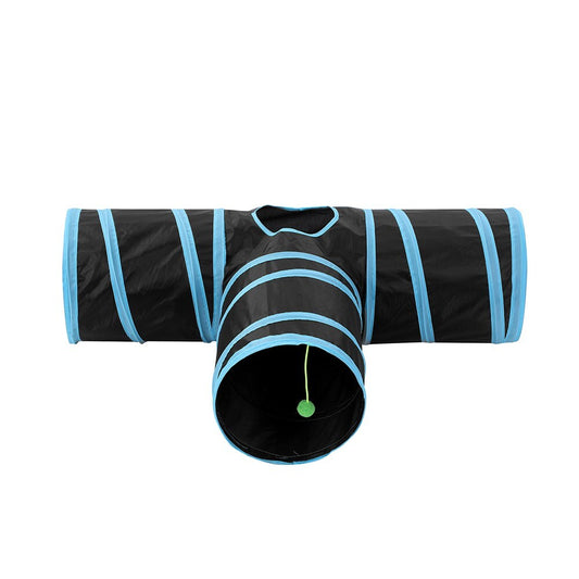 Pet Cat Tri-Tunnel Collapsible Play Tent for Cats