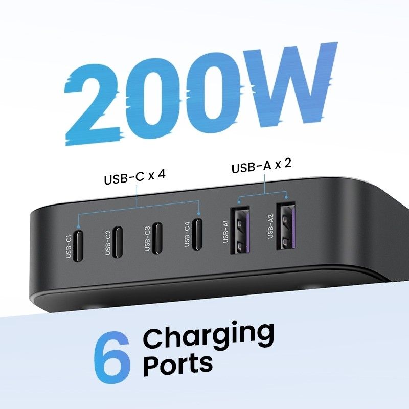 UGREEN Nexode 200W 6-Port GaN Desktop Charger