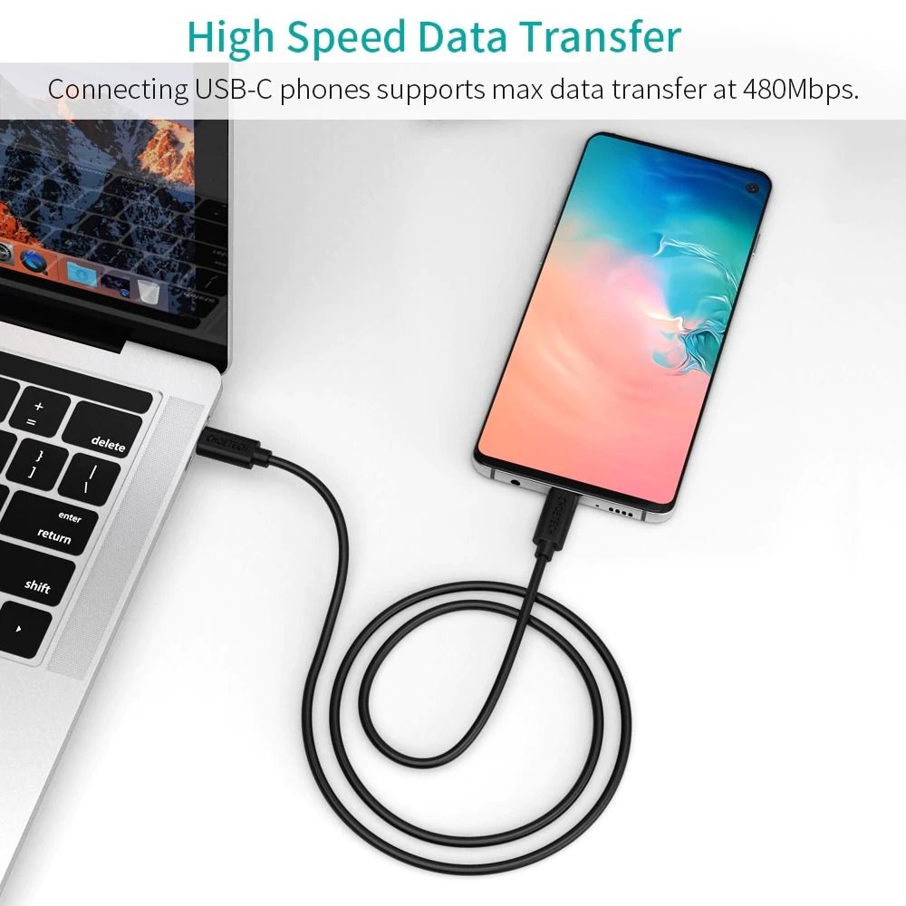 CHOETECH USB-C to USB-C Cable 2m - Black
