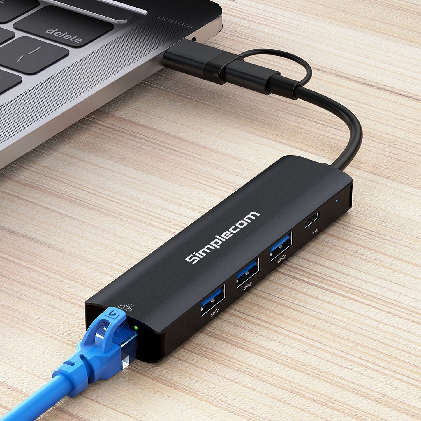 Simplecom CHN436 USB-C/A Hub with Ethernet