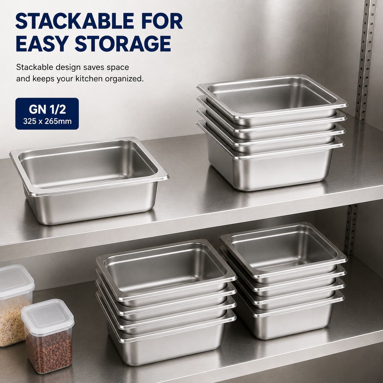 Stainless Steel GN 1/2 Steam Table Pan - 150mm