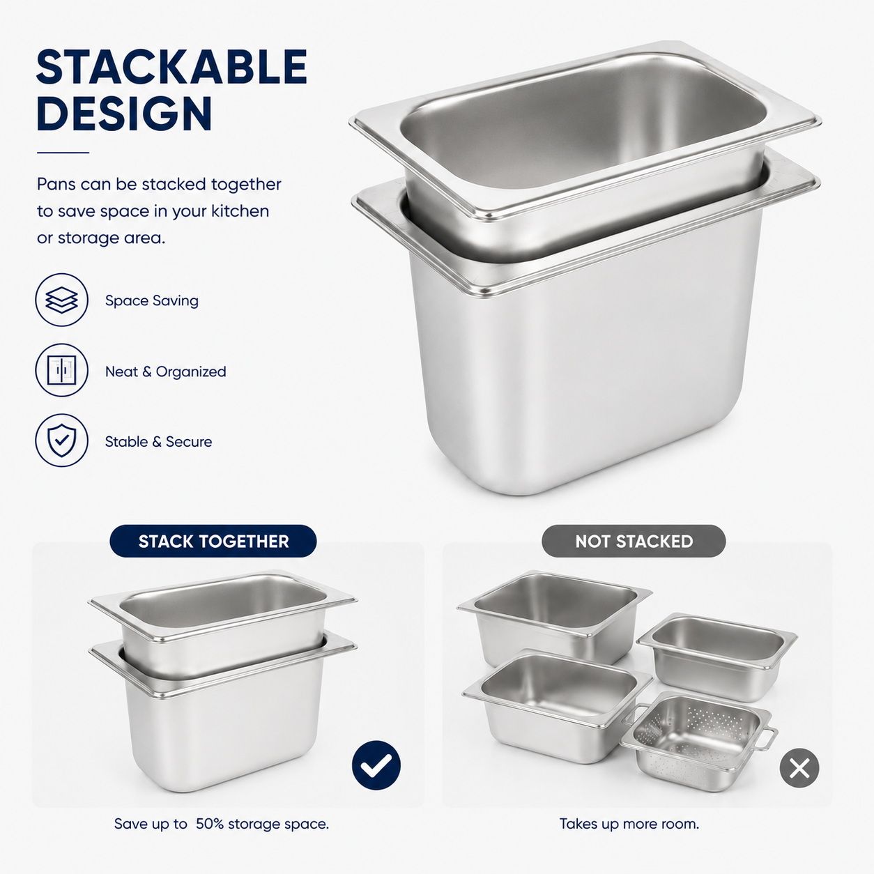 GN 1/9 Steam Table Pan with Lid - 150mm