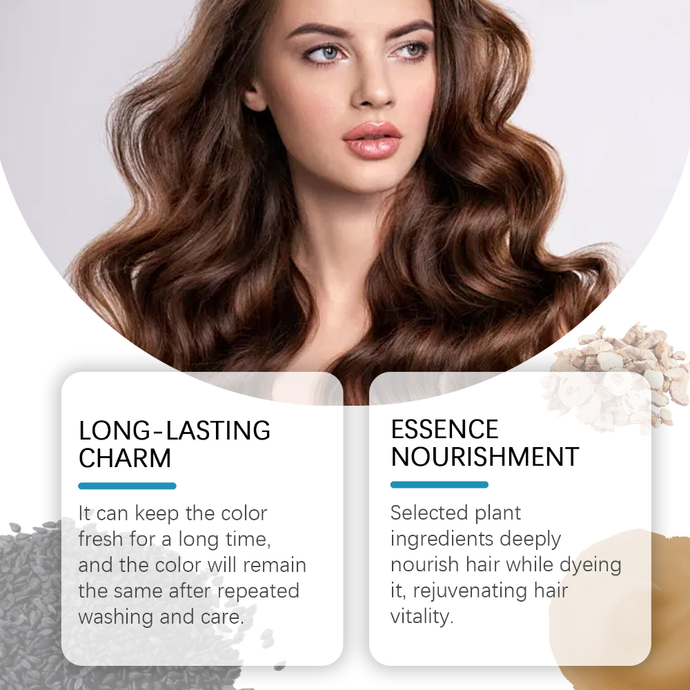 EELHOE Black Hair Dye Shampoo, Herbal Essence, Plant Extract, Moisturizing And Nourishing, Home Scalp Cleaning And Hair Care Shampoo