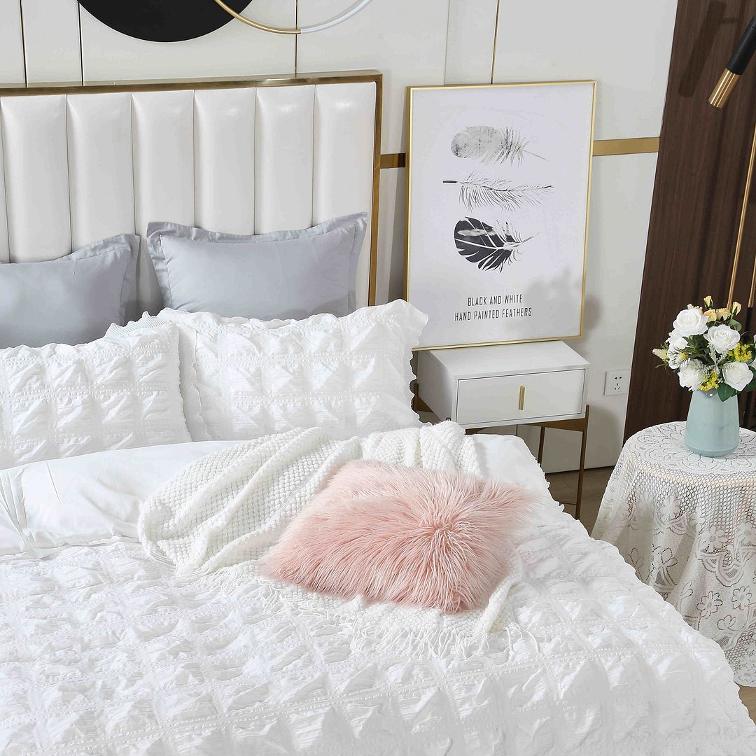 Elisa Gentle Ruffles Textured Duvet Quilt Cover Set King