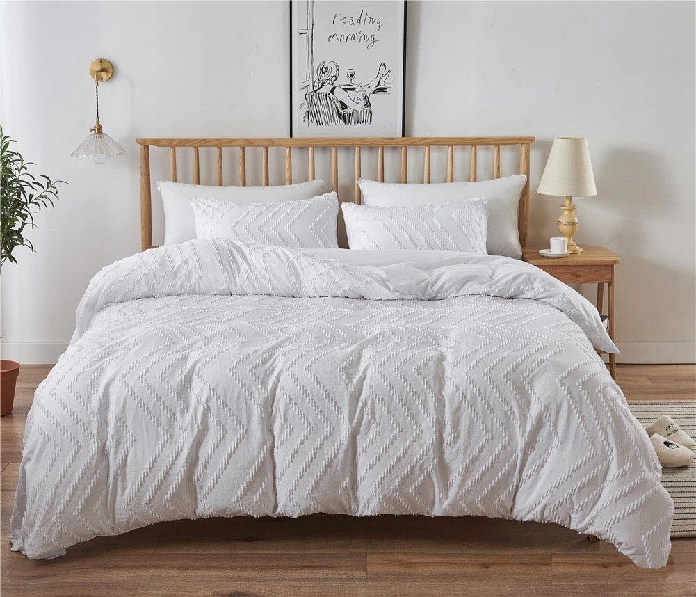 Elisa Gentle Wave Jacquard Duvet Cover Queen