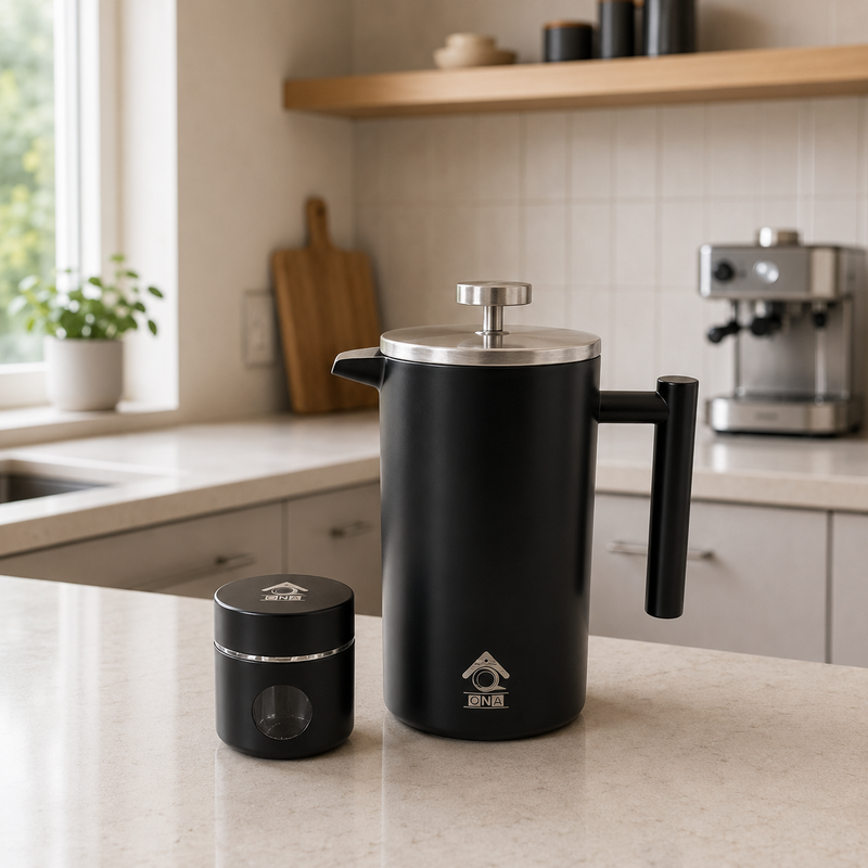 Black French Press Coffee Maker 350ml Gift Set
