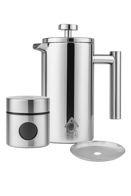 Silver French Press Coffee Maker 350ml Gift Set
