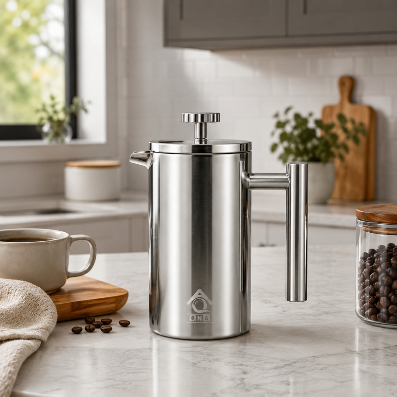 Silver French Press Coffee Maker 350ml Gift Set
