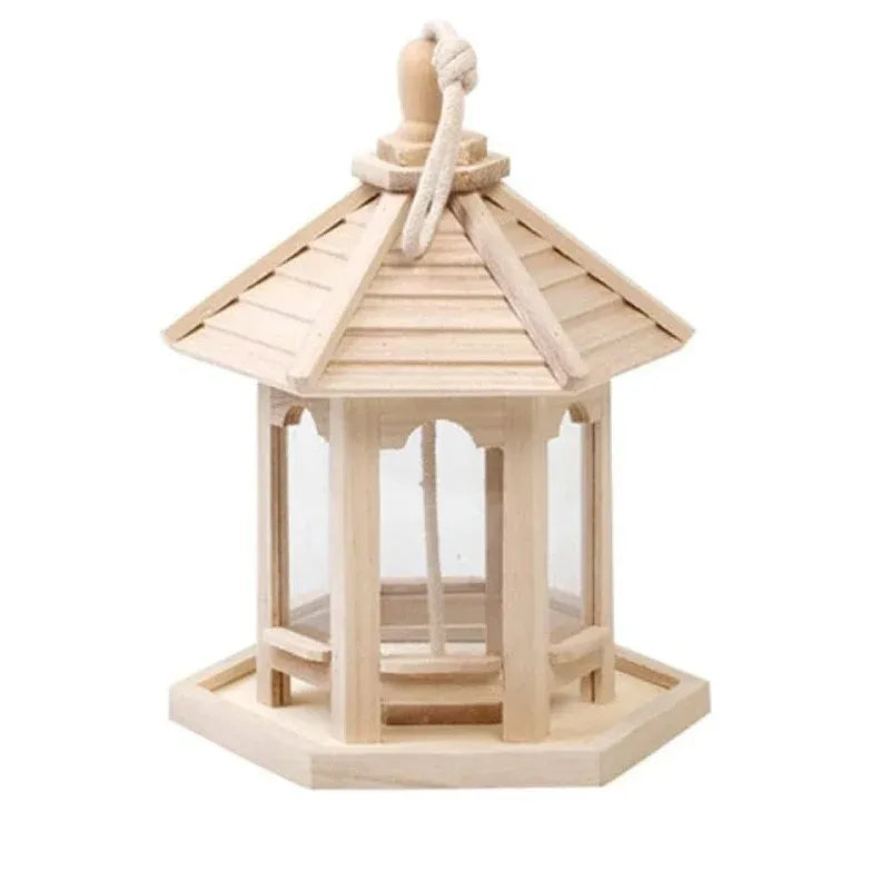 Wooden Garden Bird Feeder