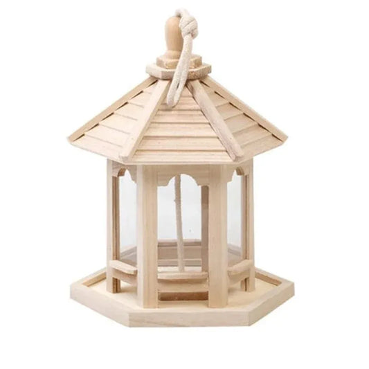 Wooden Garden Bird Feeder