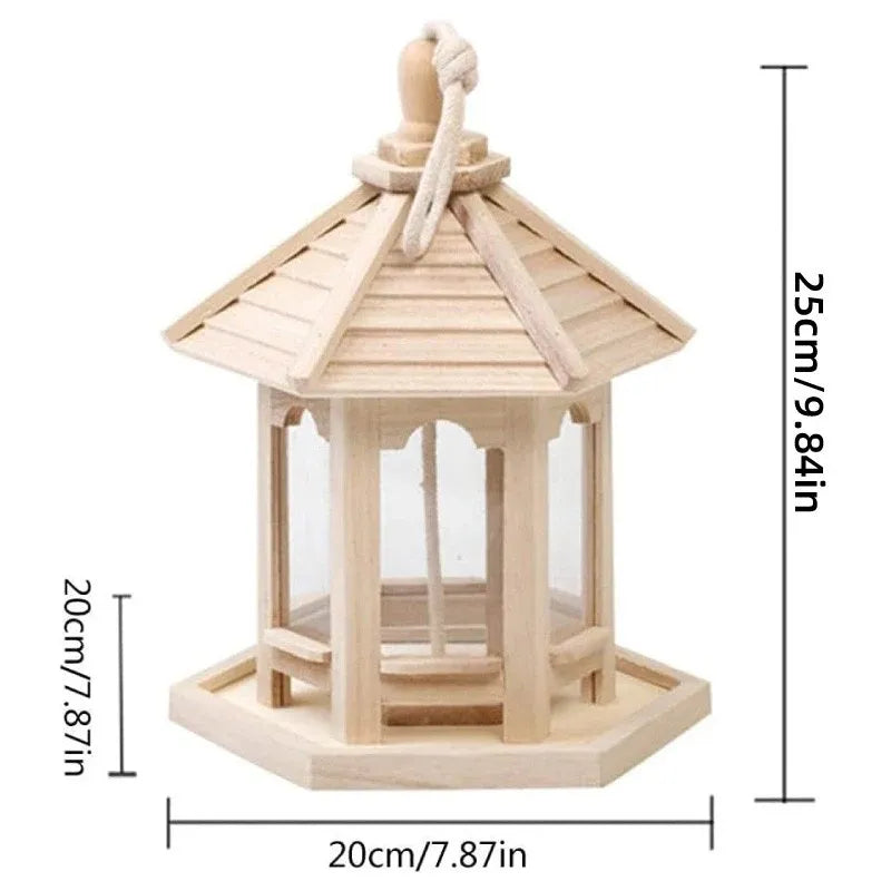 Wooden Garden Bird Feeder