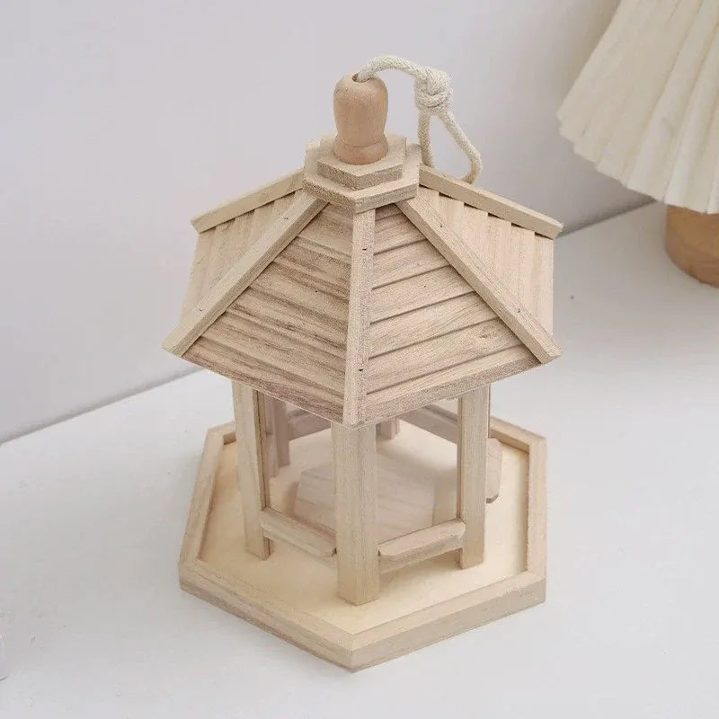 Wooden Garden Bird Feeder