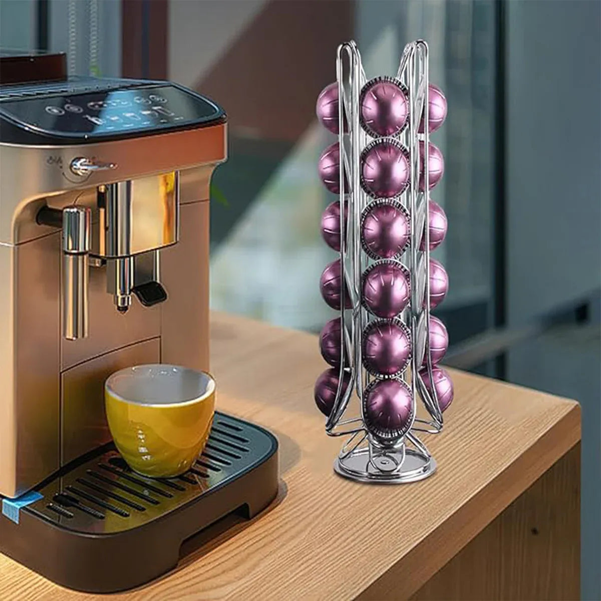 24-Pod Coffee Capsule Holder Rack