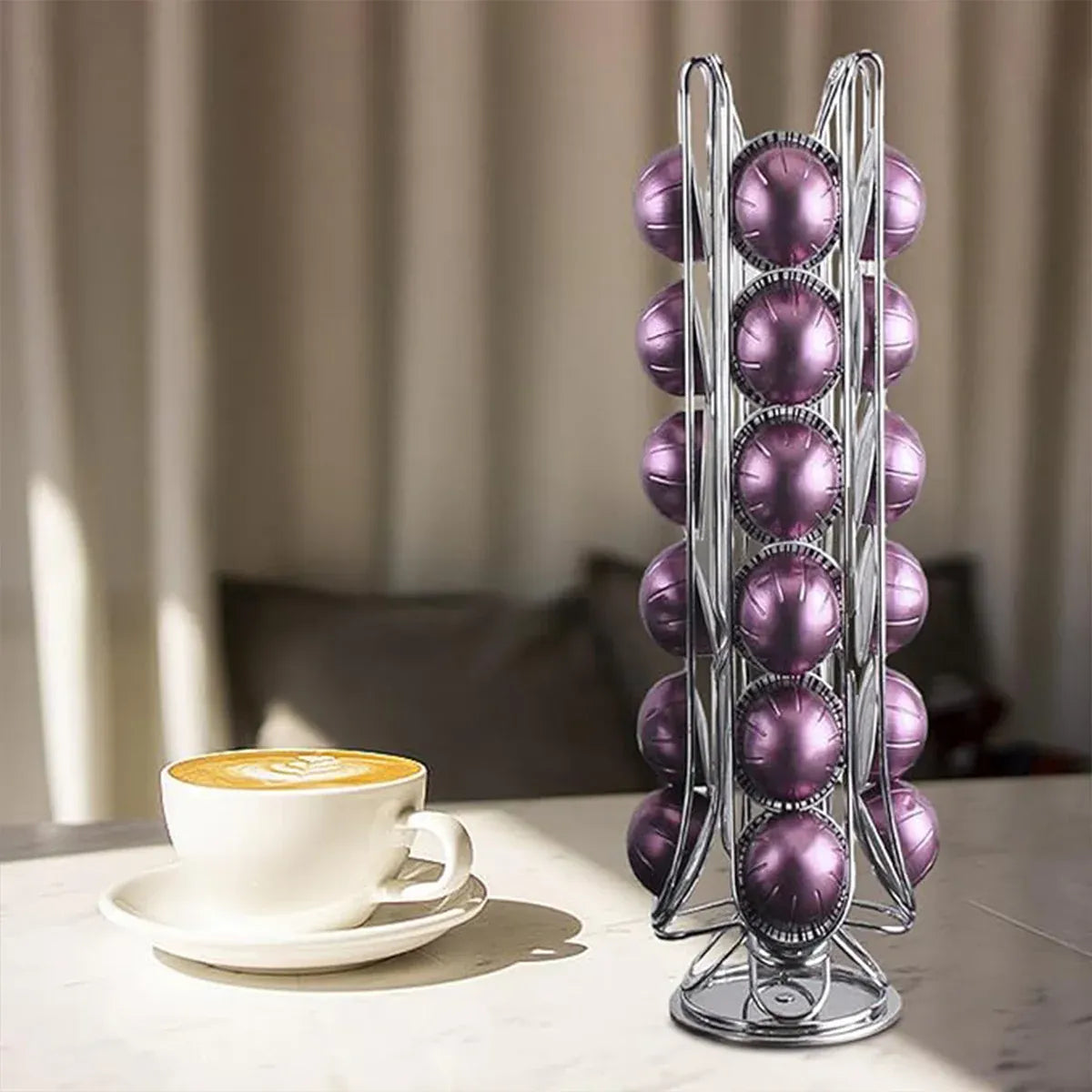 24-Pod Coffee Capsule Holder Rack