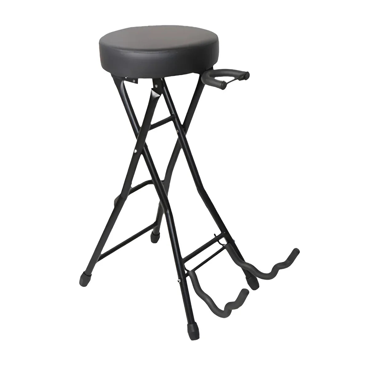 Folding Guitar Stool with Stand - Black