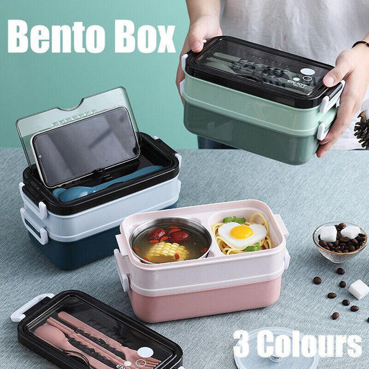 Stainless Steel Bento Box - blue