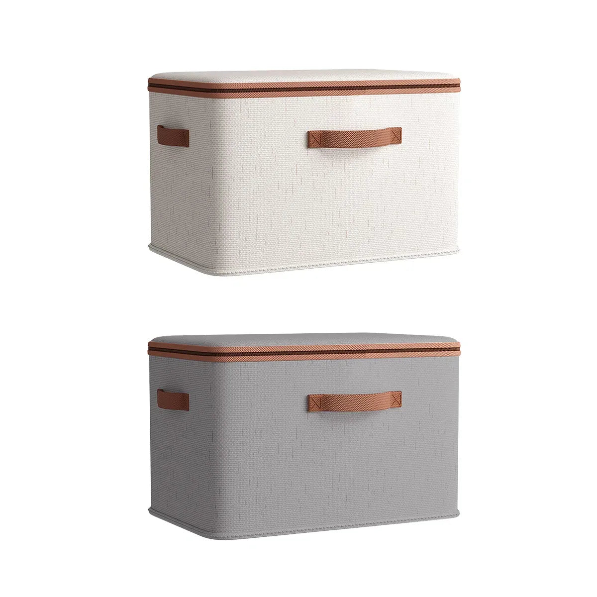 Foldable Clothes Storage Basket with Lid - Grey
