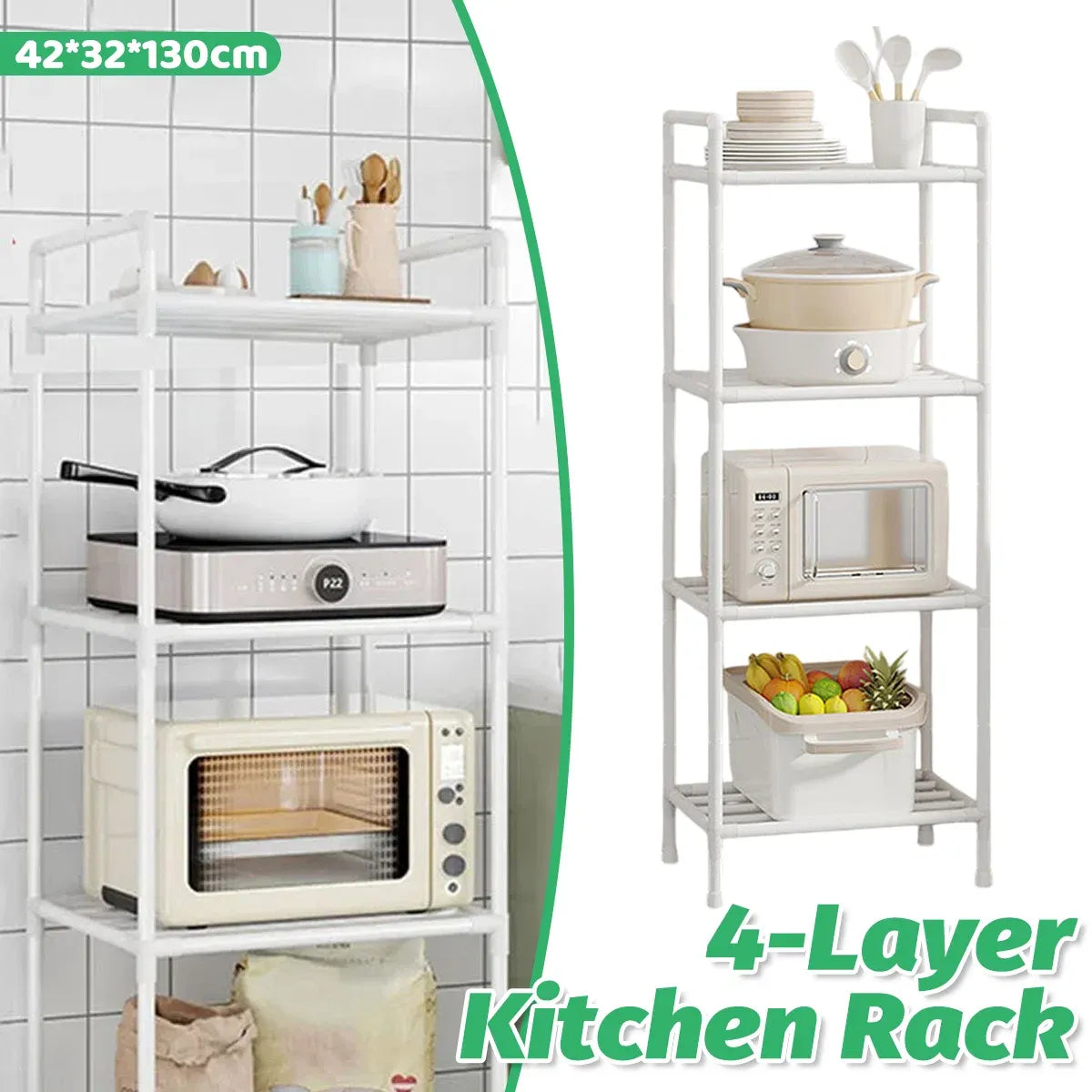 Multi-Layer Kitchen Storage Rack - 38cm