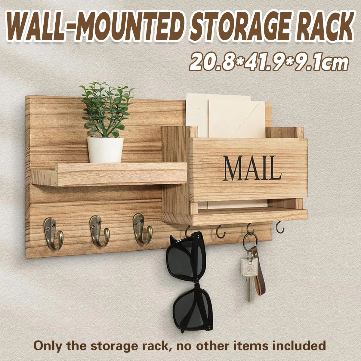 Wooden Key Holder & Coat Rack