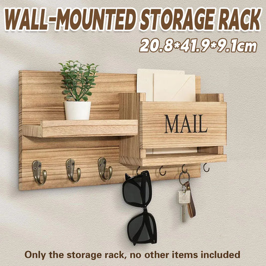 Wooden Key Holder & Coat Rack