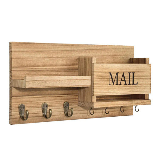 Wooden Key Holder & Coat Rack