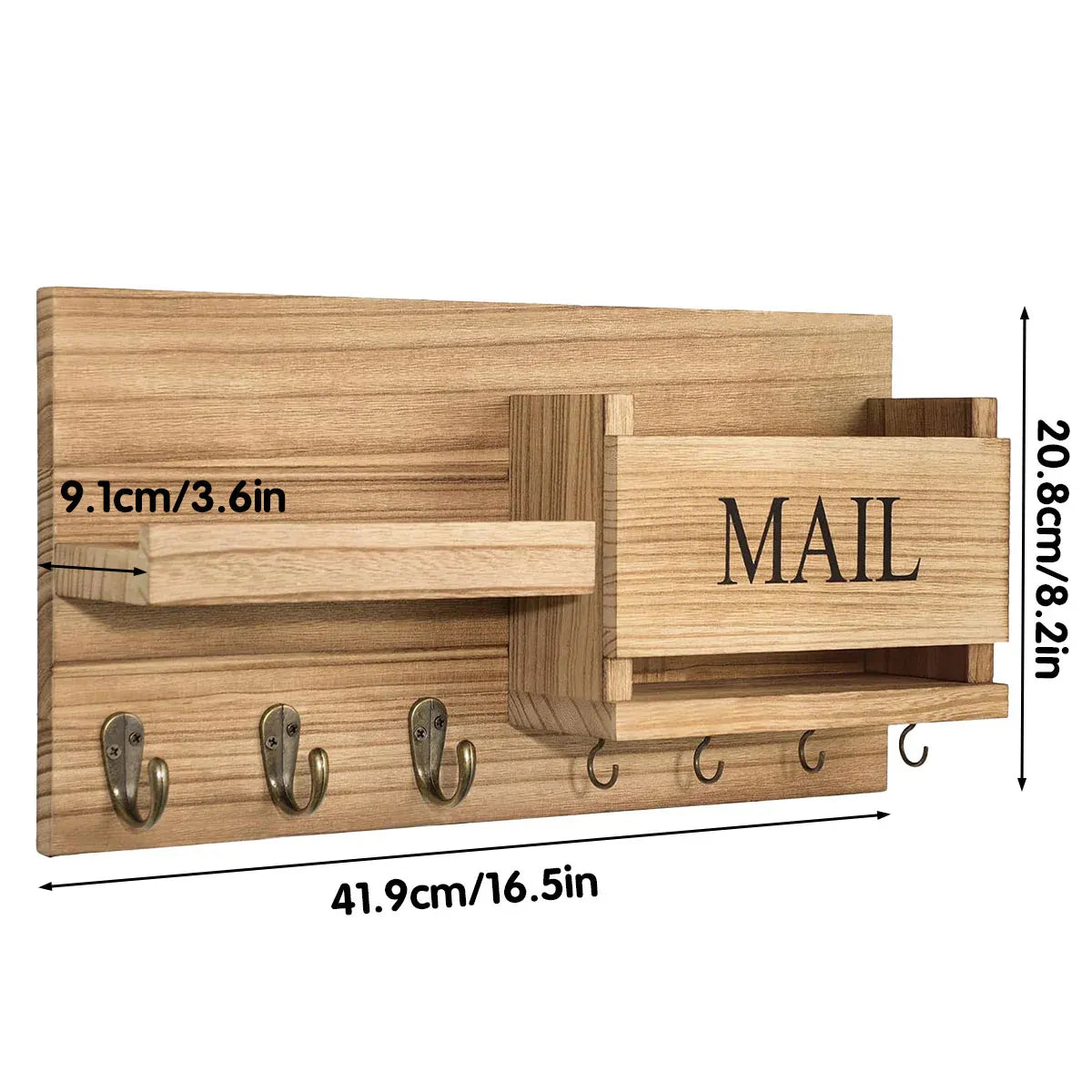 Wooden Key Holder & Coat Rack