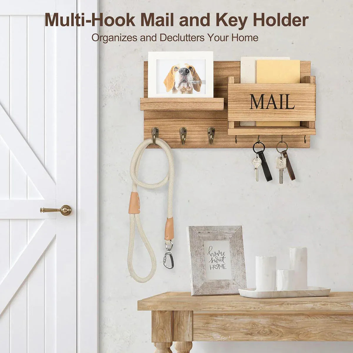 Wooden Key Holder & Coat Rack
