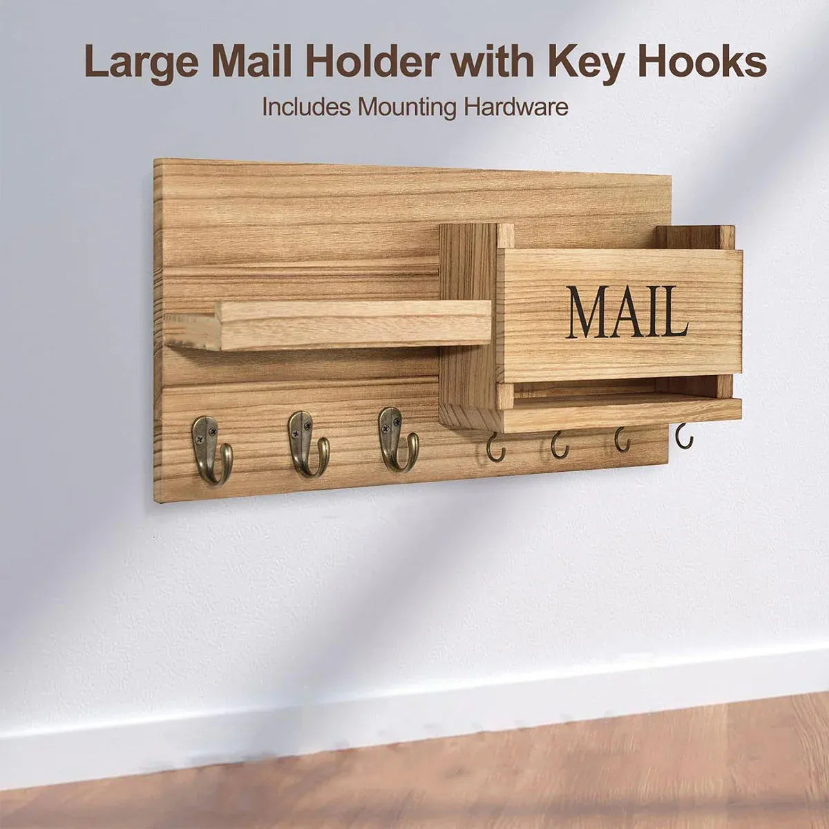 Wooden Key Holder & Coat Rack