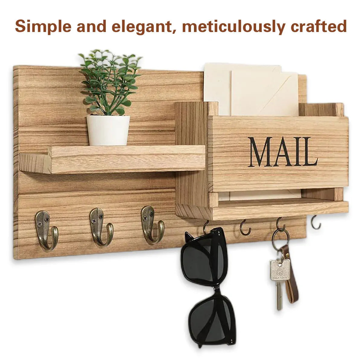 Wooden Key Holder & Coat Rack