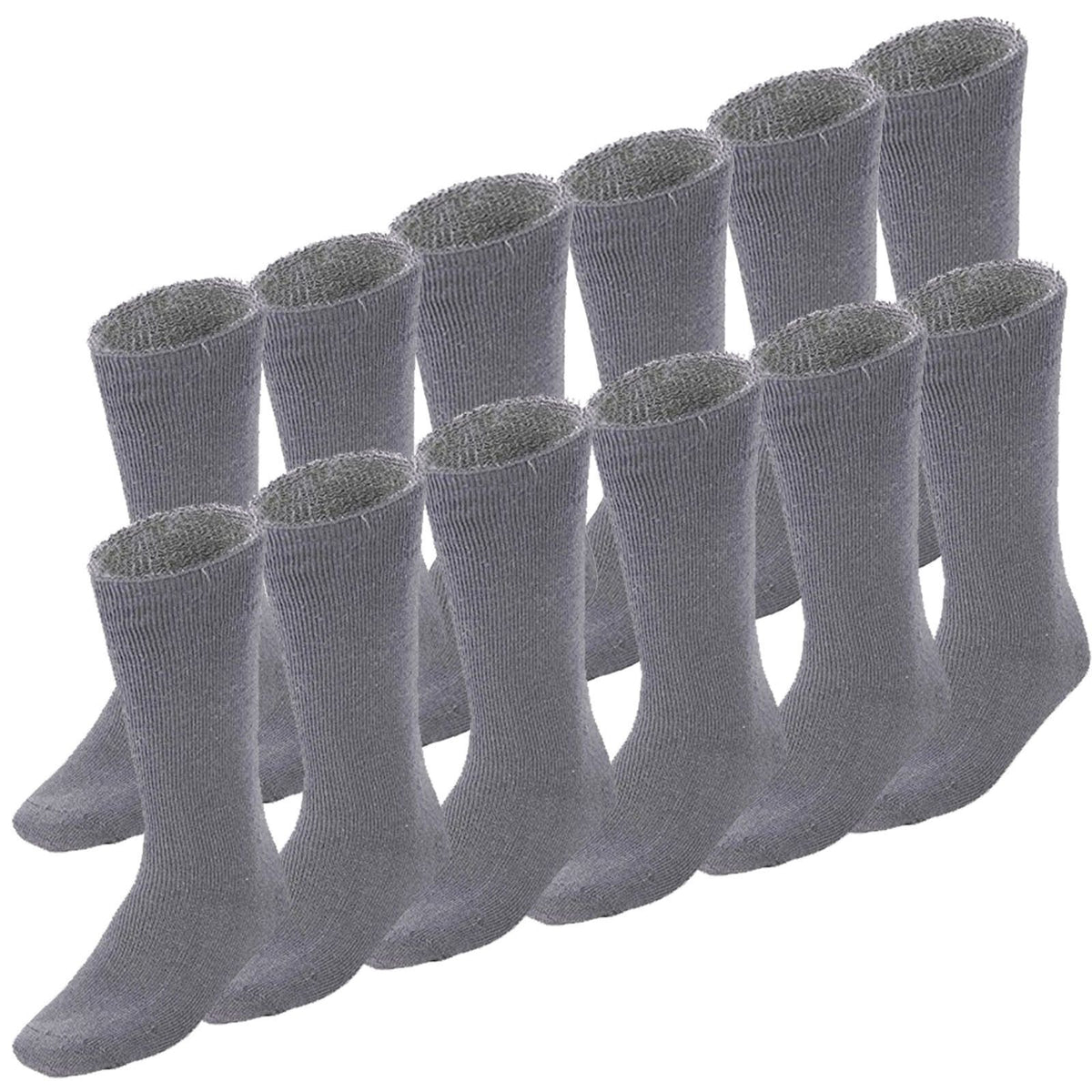 12 Pairs BAMBOO SOCKS Mens Heavy Duty Premium Thick Work Socks Cushion BULK - Charcoal Grey