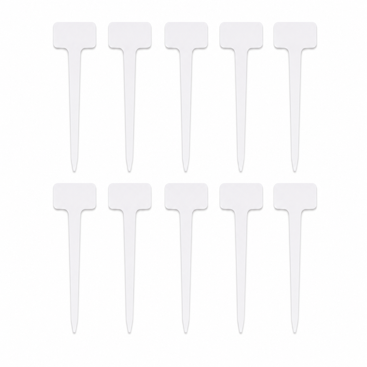 10x Garden Tee Plant Labels Seedling Seed Marker - White