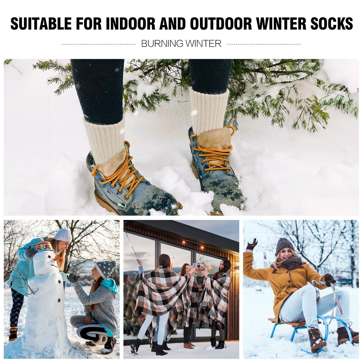 6 Pairs WOOL BLEND SOCKS Ladies Womens Thick Soft Work Thermal Warm Winter BULK