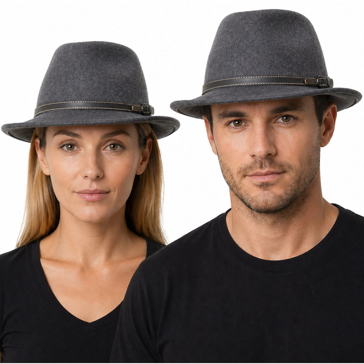 JACARU 1848 Wool Trilby Fedora Hat 100% Australian Wool Travel - Charcoal
