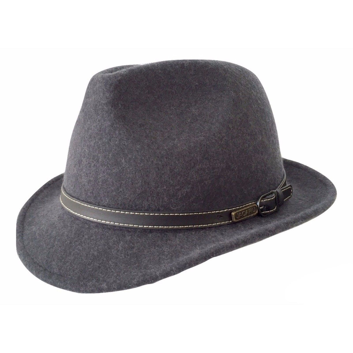 JACARU 1848 Wool Trilby Fedora Hat 100% Australian Wool Travel - Charcoal