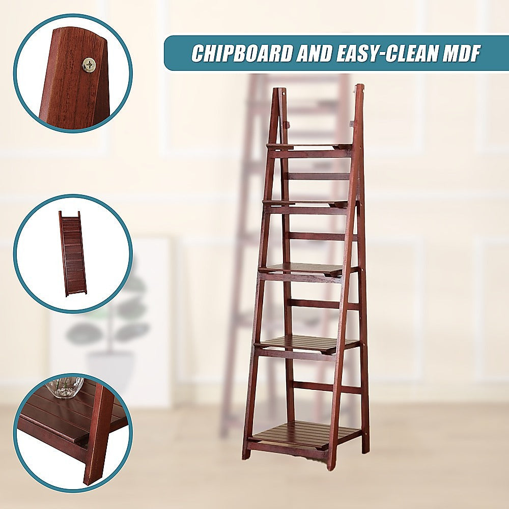 5-Tier Wooden Ladder Shelf