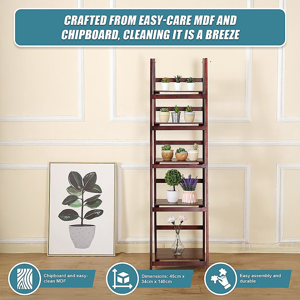 5-Tier Wooden Ladder Shelf