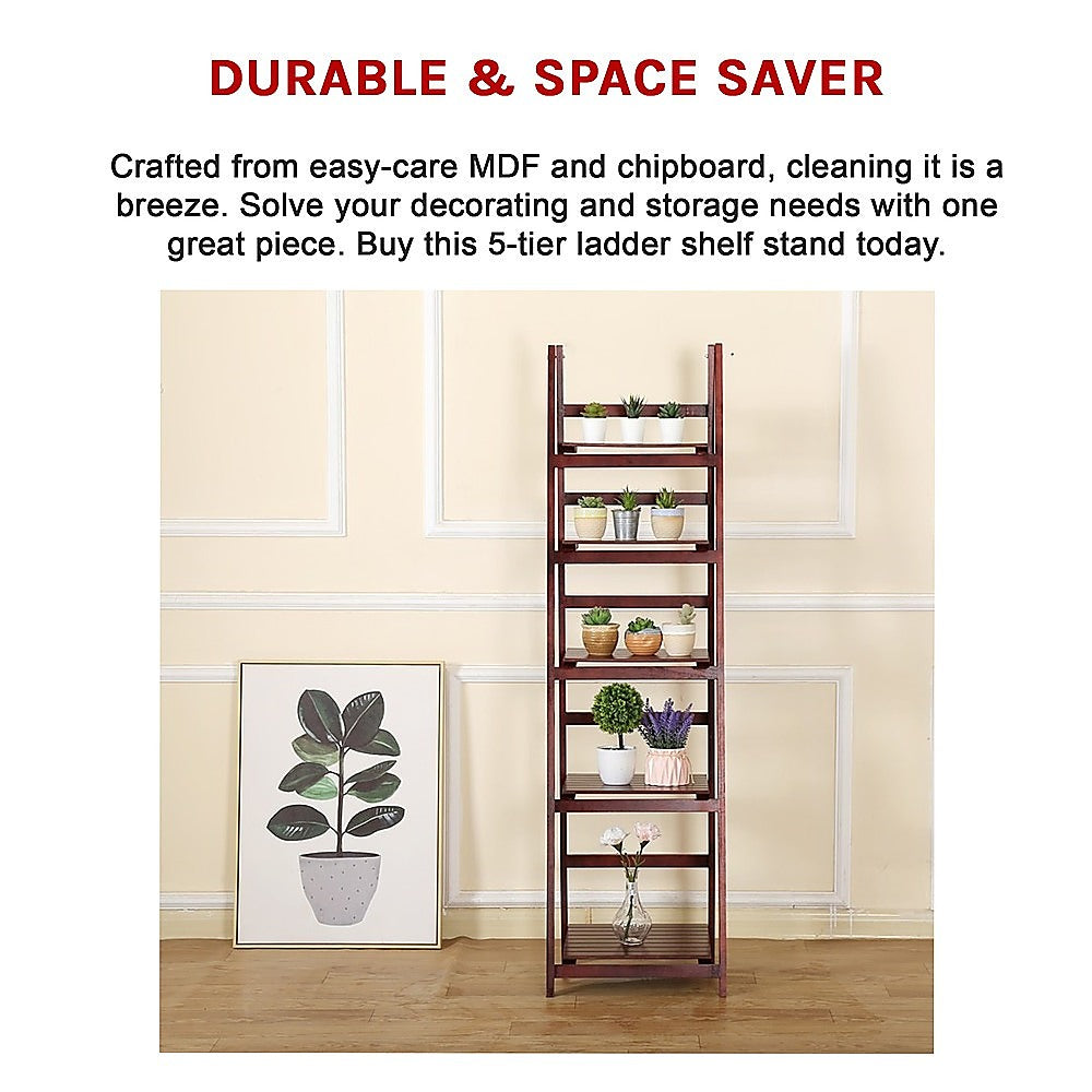 5-Tier Wooden Ladder Shelf