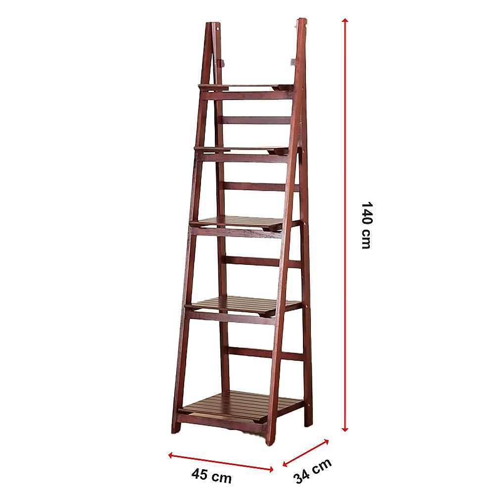 5-Tier Wooden Ladder Shelf