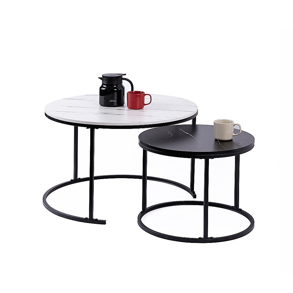 Coffee Table Round Marble Set