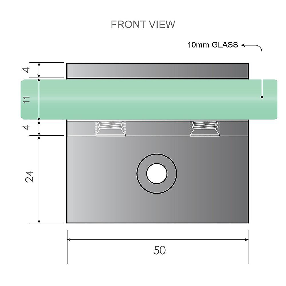 90x210cm Single Shower Glass Screen with Gold F-brackets & Round Pole