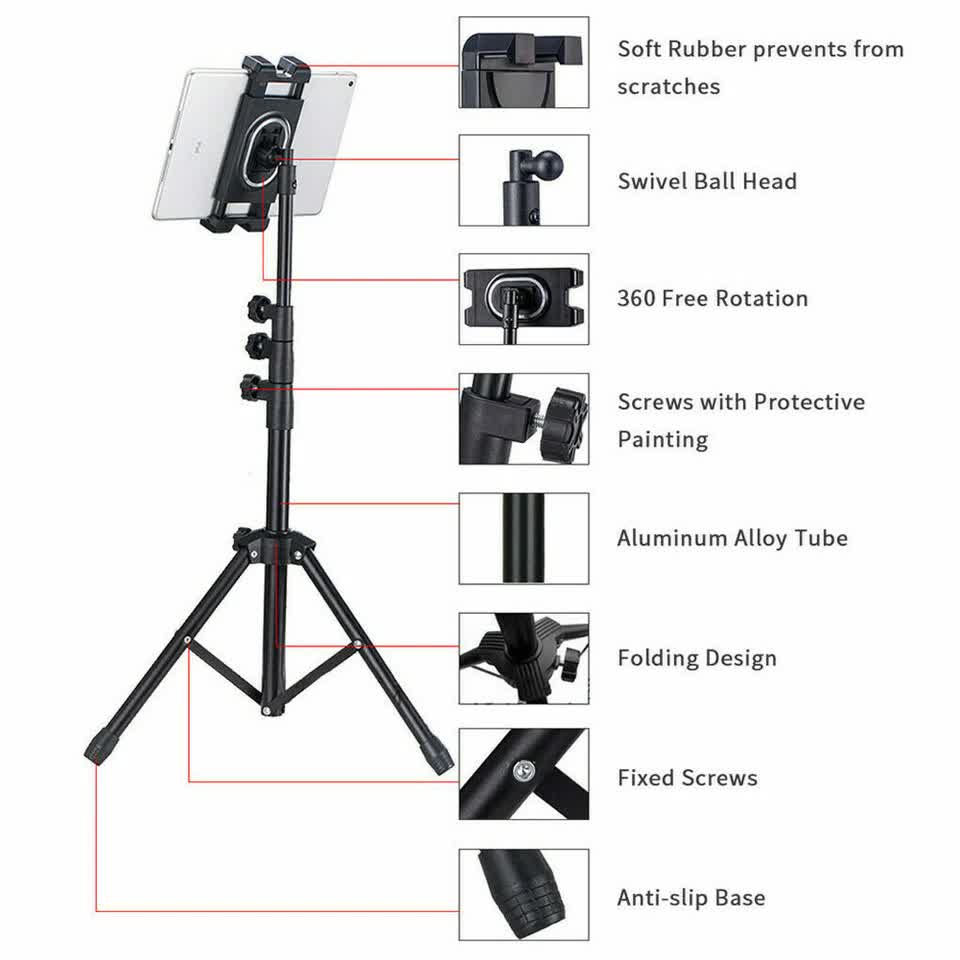Floor Tablet & Phone Stand 4.7-12.9in