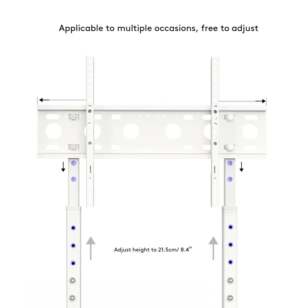 32-60 Inch TV Floor Stand Base - Universal Large TV Mount Holder Bracket - Adjustable Freestanding TV Stand for Living Room Bedroom - White
