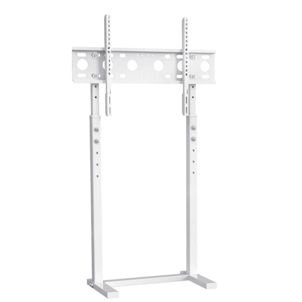 32-60 Inch TV Floor Stand Base - Universal Large TV Mount Holder Bracket - Adjustable Freestanding TV Stand for Living Room Bedroom - White