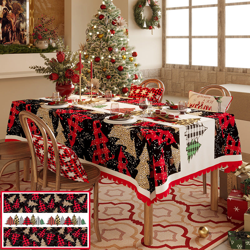 Christmas Tree Design Tablecloth - Festive Dining Table Cover 140*220cm